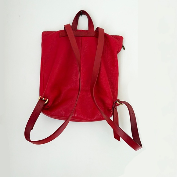 Jigsaw Red Leather Backpack main image 7